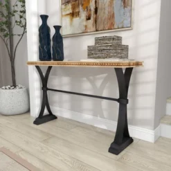 Industrial Wood Console Table Brown - Olivia & May -Baxton Studio Shop GUEST 2a017659 ebd5 4f10 bb7f 3085fc063f99