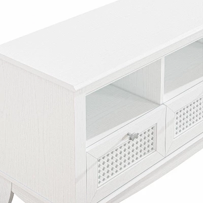 55" Traditional Natural Wood TV Stand For TVs Up To 60" With Drawer - Home Essentials 5 55" Traditional Natural Wood TV Stand For TVs Up To 60" With Drawer - Home Essentials - Image 5