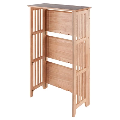42" 4 Tier Foldable Bookshelf Natural - Winsome 2 42" 4 Tier Foldable Bookshelf Natural - Winsome - Image 2