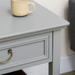 HOMCOM Vintage Side Table For Living Room Or Bedroom Storage End Table With Antique Handle Drawer & Shelf, Wooden Side Table, Set Of 2, Gray -Baxton Studio Shop GUEST 2a5aab7e 09fc 465a 8151 3fbb47b44d51