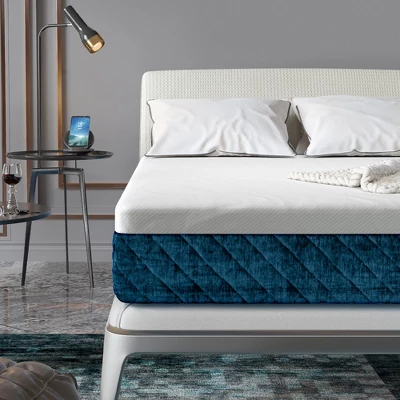 Costway 10'' Jacquard Hybrid Mattress Plush Gel Infused Memory Foam Bamboo Charcoal Queen 2 Costway 10'' Jacquard Hybrid Mattress Plush Gel Infused Memory Foam Bamboo Charcoal Queen - Image 2