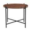 Huntley Contemporary Round Tray Top Side Table Brown/Black - Treasure Trove Accents