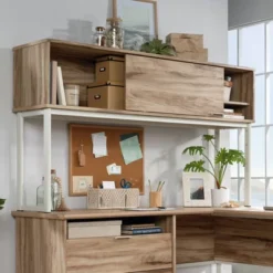 Portage Park Computer Hutch Kiln Acacia - Sauder