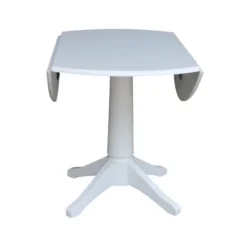 42" Nina Round Top Dual Drop Leaf Pedestal Table White - International Concepts -Baxton Studio Shop GUEST 2b355e03 b7b0 4dea bc02 6f0d12b07c04