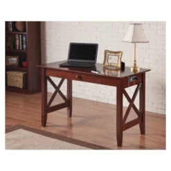 Writing Desk Modern Feel USB Charger Walnut - AFI