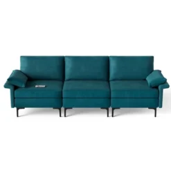 Costway Modern Modular Fabric 3-Seat Sofa Couch With Socket USB Ports & Metal Legs Grey/Blue 19 Costway Modern Modular Fabric 3-Seat Sofa Couch With Socket USB Ports & Metal Legs Grey/Blue -Baxton Studio Shop GUEST 2c09dcfc 4e4a 4e56 a75a d28d3837e67c