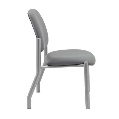 Armless Guest Chair Gray - Boss Office Products 3 Armless Guest Chair Gray - Boss Office Products - Image 3