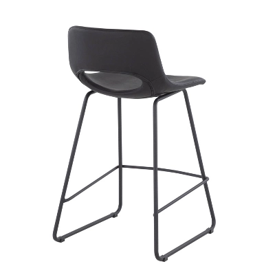 Set Of 2 Robbi Steel/Faux Leather Counter Height Barstools - LumiSource 3 Set Of 2 Robbi Steel/Faux Leather Counter Height Barstools - LumiSource - Image 3