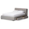 King Camile Modern And Contemporary Fabric Upholstered 4 Drawer Storage Platform Bed Gray - Baxton Studio