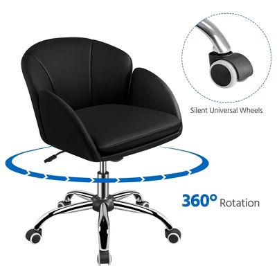 Yaheetech Modern Swivel Rolling Desk Chair With Armrests For Home Office 6 Yaheetech Modern Swivel Rolling Desk Chair With Armrests For Home Office - Image 6