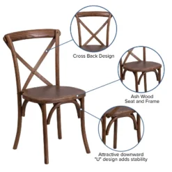 Merrick Lane Davisburg Stackable Wooden Cross Back Bistro Dining Chair -Baxton Studio Shop GUEST 2df6bb73 51d7 4bd7 9bc2 7cbaca2cc793