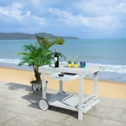 Orland Tea Trolley - Grey - Safavieh -Baxton Studio Shop GUEST 2e03c3a7 49d8 476d a00c 70fb768b0b72