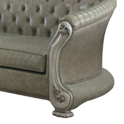 113" Dresden PU Sofa Vintage Bone White - Acme Furniture 3 113" Dresden PU Sofa Vintage Bone White - Acme Furniture - Image 3