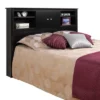 Queen Kallisto Bookcase Headboard With Doors Black - Prepac