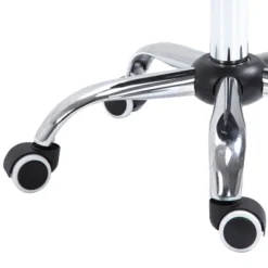 HOMCOM Crescent Rolling Salon Stool With Adjustable Height, Breathable Open Back, Foam Cushion Seat, And 5 Caster Wheels, Black -Baxton Studio Shop GUEST 2f67c824 342a 4f27 8f1a 54189575714e