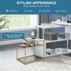 Costway 2 Tier End Side Table Metal Frame Nightstand With Storage Shelf Living Room 12 Costway 2 Tier End Side Table Metal Frame Nightstand With Storage Shelf Living Room -Baxton Studio Shop GUEST 2f722655 42e6 429c 9cef e73dfb122e46