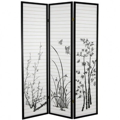 Legacy Decor Bamboo Floral Room Divider Screen 2 Legacy Decor Bamboo Floral Room Divider Screen - Image 2