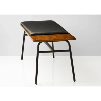 Carter Bench Black - Adesso 2 Carter Bench Black - Adesso - Image 2