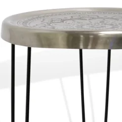 Metal With Paper Clip Legs Round Side Accent Table Silver/Black - StyleCraft -Baxton Studio Shop GUEST 2fae5472 bb05 4bfc 802a 05fc57026ccd