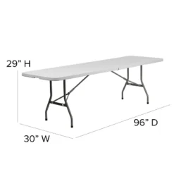 Emma And Oliver 8-Foot Bi-Fold Granite White Plastic Banquet And Event Folding Table With Handle -Baxton Studio Shop GUEST 2fb0932d d1c4 4914 bcf4 e6af63b3662c 1