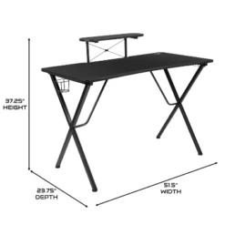 BlackArc Tango Gaming Desk & Chair Set - Reclining Gaming Chair With Slide-Out Footrest & Gaming Desk With Cupholder/Headphone Hook 20 BlackArc Tango Gaming Desk & Chair Set - Reclining Gaming Chair With Slide-Out Footrest & Gaming Desk With Cupholder/Headphone Hook -Baxton Studio Shop GUEST 2fc70bdb 9bd1 479c a139 21bc12b8e1ec