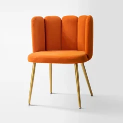 Barbara Contemparary Velvet Vanity Stool For Makeup Room, Moden Accent Side Chairs For Living Room With Shell Back And Golden Metal Legs | ARTFUL LIVING DESIGN -Baxton Studio Shop GUEST 30049608 d6a2 47dc a353 fa26a0f11028