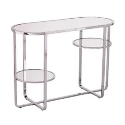 Malissa Mirrored Console Table With Storage Silver - Aiden Lane -Baxton Studio Shop GUEST 300b0070 34ce 4395 9e15 11ecb2409bb3