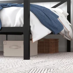 Dax Metal Canopy Bed Black - Room & Joy -Baxton Studio Shop GUEST 314a61d7 641e 44ac 96eb cfb5555aaa0c