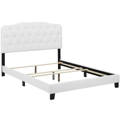 Twin Amelia Twin Faux Leather Bed White - Modway 2 Twin Amelia Twin Faux Leather Bed White - Modway - Image 2