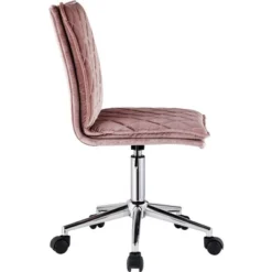 Fabric Upholstered Office Chair Pink/Silver - Benzara 6 Fabric Upholstered Office Chair Pink/Silver - Benzara -Baxton Studio Shop GUEST 322a2e79 2b98 4b6e af6a 93eaae9c7cff