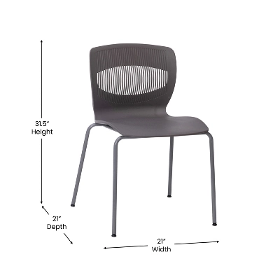 Flash Furniture HERCULES Series Commercial Grade 770 Lb. Capacity Ergonomic Stack Chair With Lumbar Support And Steel Frame 6 Flash Furniture HERCULES Series Commercial Grade 770 Lb. Capacity Ergonomic Stack Chair With Lumbar Support And Steel Frame - Image 6