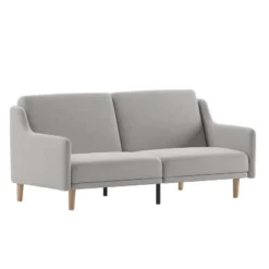Emma And Oliver Plush Padded Upholstered Split Back Sofa Futon With Smooth Curved Removable Arms And Wooden Legs -Baxton Studio Shop GUEST 3316d526 f21c 4da7 abea 5619da478f15