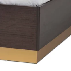Queen Arcelia Two-Tone Wood Platform Bed Walnut Brown/Gold - Baxton Studio -Baxton Studio Shop GUEST 333be5b2 8a60 4c47 83d7 7dcb74752a3a