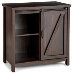 Costway Kitchen Buffet Storage Cabinet Cupboard Freestanding Sideboard Sliding Barn Door -Baxton Studio Shop GUEST 337c3588 5e4b 43e9 bbbe b3748ef3e660