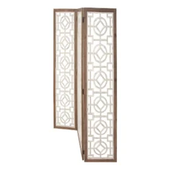 Farmhouse Wood Patterned Room Divider Screen White - Olivia & May -Baxton Studio Shop GUEST 33fa189e 087c 49e7 920a bddf8c6eac02