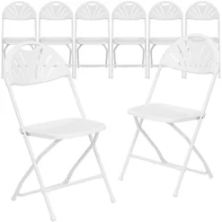 Emma And Oliver 8 Pack. 650 Lb. Capacity Plastic Fan Back Folding Chair -Baxton Studio Shop GUEST 33fd154b 800d 48ec 9746 8760f2feecbd 1