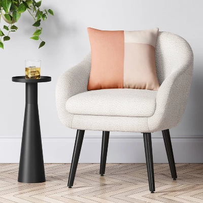 Harwell Modern Arm Barrel Chair With Wooden Legs Faux Shearling Cream - Project 62™ 1 Harwell Modern Arm Barrel Chair With Wooden Legs Faux Shearling Cream - Project 62™
