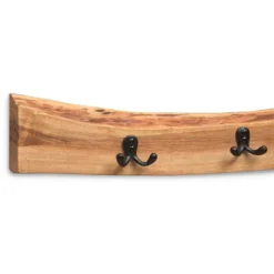 Alaterre Furniture Alpine Natural Brown Live Edge Bench With Coat Hook Set Metal And Wood -Baxton Studio Shop GUEST 347038b2 4e4f 4ffb 8882 0c1f42ae85fb