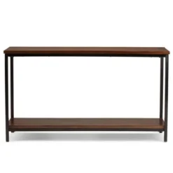 54" Rhonda Console Sofa Table Dark Cognac Brown - WyndenHall -Baxton Studio Shop GUEST 34ae62ad bb8a 46ae 84a2 778eebcea428