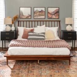 Boho Solid Wood Spindle Platform Bed - Saracina Home -Baxton Studio Shop GUEST 34e37aae 945b 4e1c b588 d216ba7b0bcd
