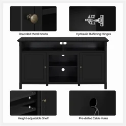 Yaheetech 31in Height Tall Modern TV Stand Media TV Console Black 9 Yaheetech 31in Height Tall Modern TV Stand Media TV Console Black -Baxton Studio Shop GUEST 352c7bb8 3038 4136 858b 4e088fb7ff27