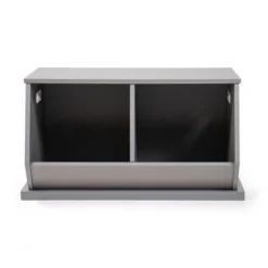 Wood Toy Storage Cubby And Kids' Bookcase Gray - Humble Crew