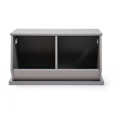 Wood Toy Storage Cubby And Kids' Bookcase Gray - Humble Crew 1 Wood Toy Storage Cubby And Kids' Bookcase Gray - Humble Crew