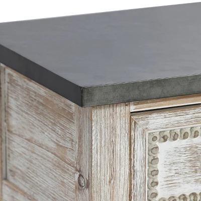 LuxenHome Distressed White Wood And Metal 3-Drawer 1-Shelf Console And Entry Table 12 LuxenHome Distressed White Wood And Metal 3-Drawer 1-Shelf Console And Entry Table - Image 12