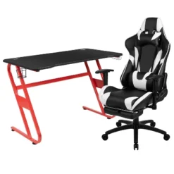 Flash Furniture Gaming Desk And Footrest Reclining Gaming Chair Set With Cup Holder And Headphone Hook -Baxton Studio Shop GUEST 357729f5 4008 4090 9eaa 2e63049f6f51