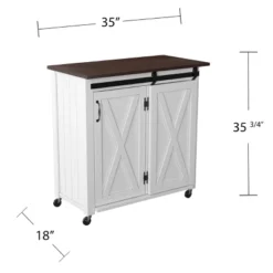 Lashire Barn Door Kitchen Cart Dark Brown/White - Aiden Lane 13 Lashire Barn Door Kitchen Cart Dark Brown/White - Aiden Lane -Baxton Studio Shop GUEST 35fc2bf9 1d95 4fed ae96 379f4b7ea9e7