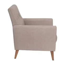 Emma And Oliver Upholstered Mid-Century Modern Arm Chair With Tufted Seat And Back, Pocket Spring Support And Wooden Legs -Baxton Studio Shop GUEST 3612590d b309 4c4a a1b6 9a4a8d2530e8