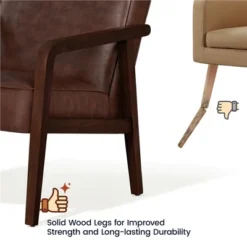 Yaheetech Modern Faux Leather Upholstered Accent Chair Armchair -Baxton Studio Shop GUEST 366f71bb b30e 495d a231 27224fa74c92