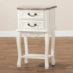 Amalie 2 Drawer Wood Nightstand White/Oak - Baxton Studio 16 Amalie 2 Drawer Wood Nightstand White/Oak - Baxton Studio -Baxton Studio Shop GUEST 37a6acad 7947 4b9d 94a2 890afd56d6df