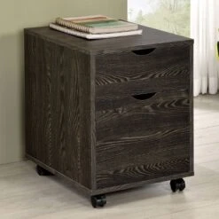 Noorvik 2 Drawer Mobile File Cabinet With Caster Wheels Dark Oak - Coaster